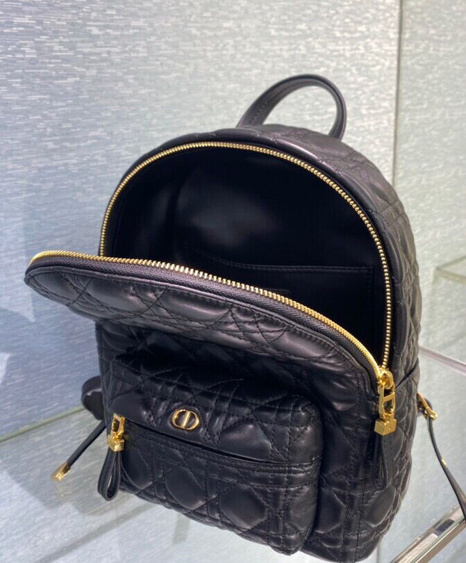 Christian Dior Small Dior Lambskin Backpack Black